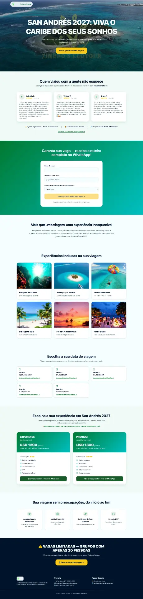 Campanha para agência de turismo