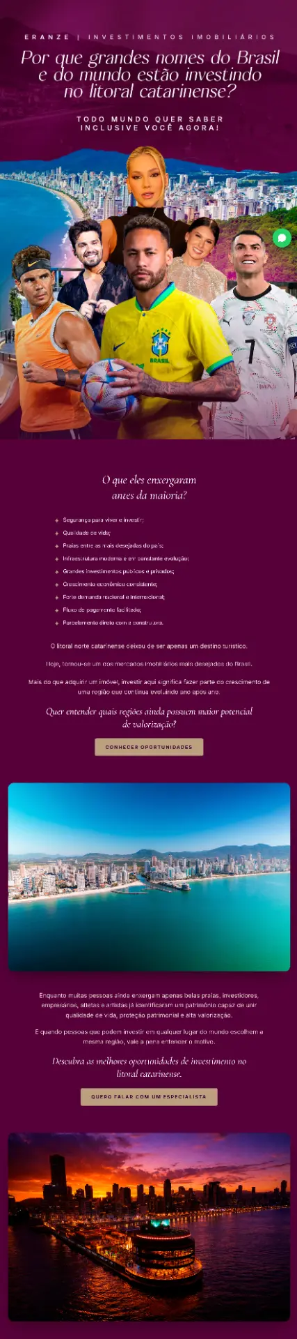 Campanha de investimentos imobiliários